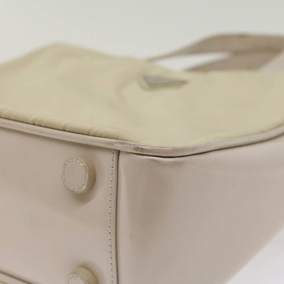 PRADA Hand Bag Nylon Leather Beige Ivory Auth 49308 - Picture 9 of 16